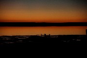 塩湖の夕日
